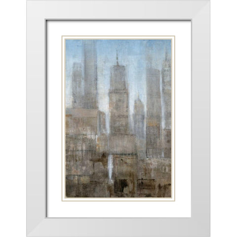 City Midst I White Modern Wood Framed Art Print with Double Matting by OToole, Tim