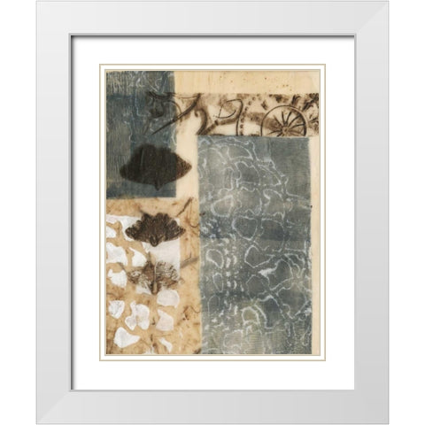 Ginkgo Fossil I White Modern Wood Framed Art Print with Double Matting by Goldberger, Jennifer