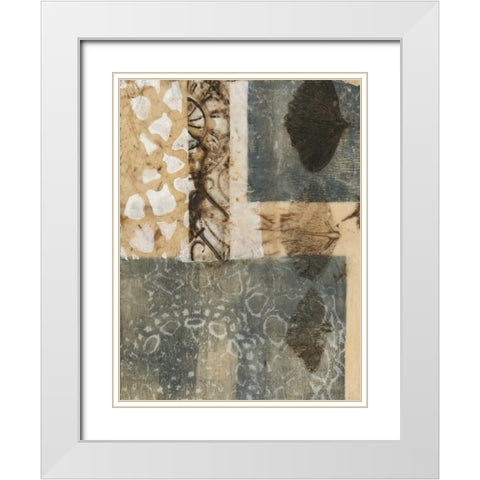 Ginkgo Fossil II White Modern Wood Framed Art Print with Double Matting by Goldberger, Jennifer