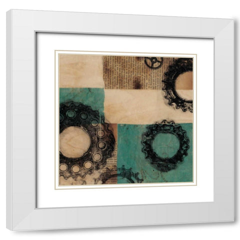 Machinery II White Modern Wood Framed Art Print with Double Matting by Goldberger, Jennifer