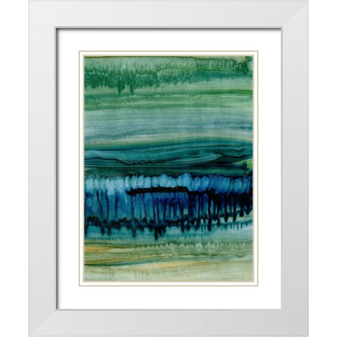 Merging III White Modern Wood Framed Art Print with Double Matting by Harper, Ethan