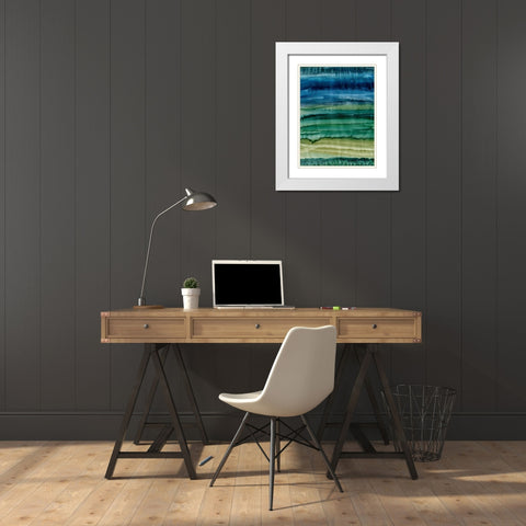 Merging IV White Modern Wood Framed Art Print with Double Matting by Harper, Ethan