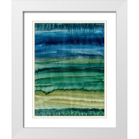 Merging IV White Modern Wood Framed Art Print with Double Matting by Harper, Ethan