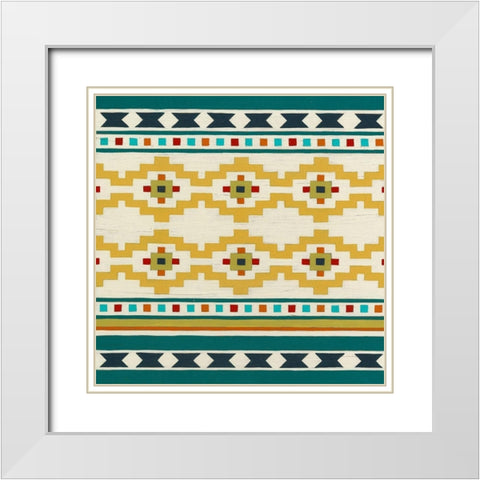 Southwest Geometry III White Modern Wood Framed Art Print with Double Matting by Vess, June Erica