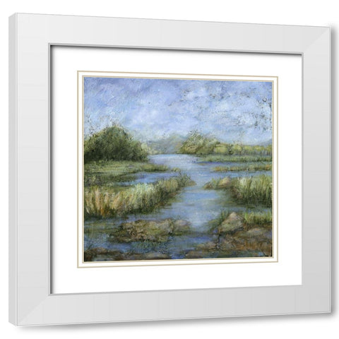 Marshland I White Modern Wood Framed Art Print with Double Matting by Crawford, Beverly