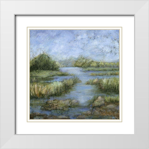 Marshland I White Modern Wood Framed Art Print with Double Matting by Crawford, Beverly