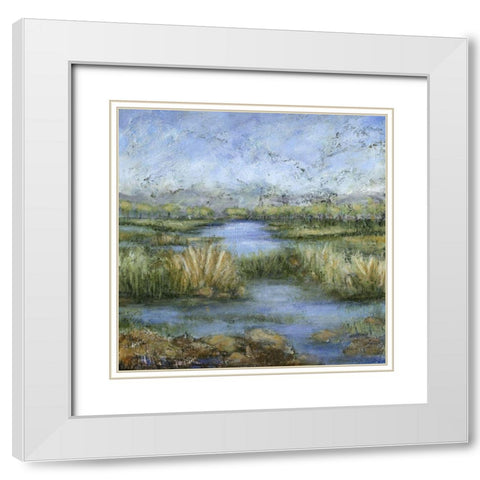Marshland II White Modern Wood Framed Art Print with Double Matting by Crawford, Beverly