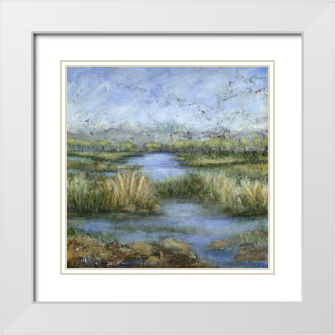 Marshland II White Modern Wood Framed Art Print with Double Matting by Crawford, Beverly