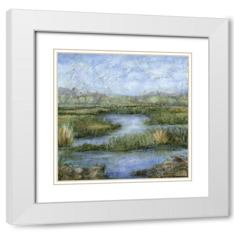 Marshland III White Modern Wood Framed Art Print with Double Matting by Crawford, Beverly