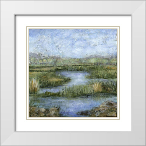 Marshland III White Modern Wood Framed Art Print with Double Matting by Crawford, Beverly