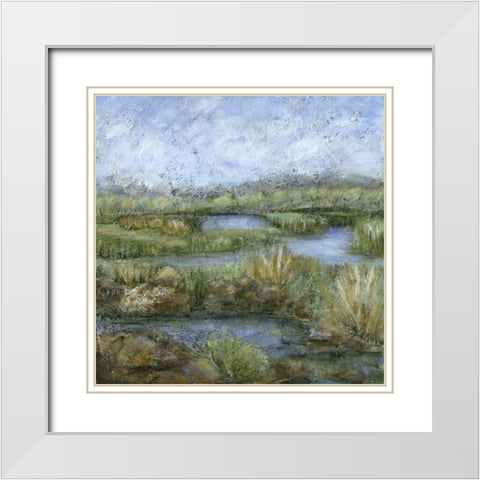 Marshland IV White Modern Wood Framed Art Print with Double Matting by Crawford, Beverly