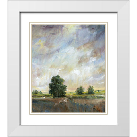 Amber Glow I White Modern Wood Framed Art Print with Double Matting by OToole, Tim