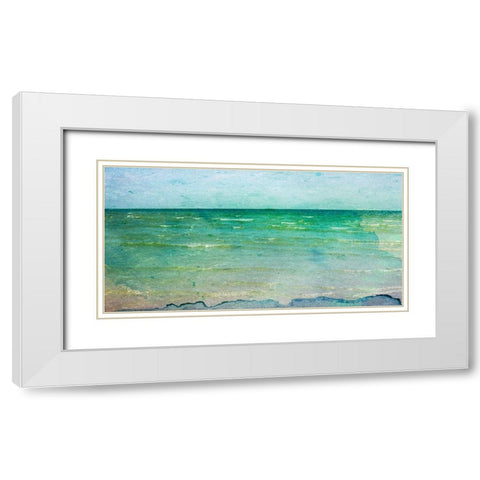 Crystal Coast White Modern Wood Framed Art Print with Double Matting by Ilosky, Pam