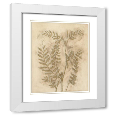 Gilded Foliage I White Modern Wood Framed Art Print with Double Matting by Meagher, Megan