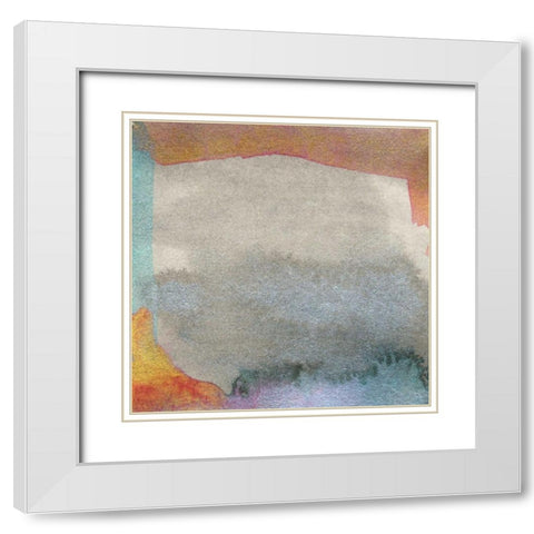 Frosted Glass V White Modern Wood Framed Art Print with Double Matting by Ludwig, Alicia