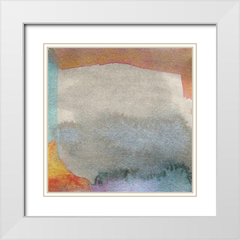 Frosted Glass V White Modern Wood Framed Art Print with Double Matting by Ludwig, Alicia