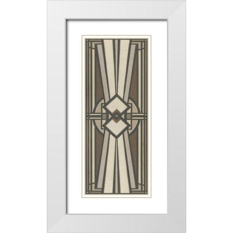 Neutral Deco Panel I White Modern Wood Framed Art Print with Double Matting by Vess, June Erica