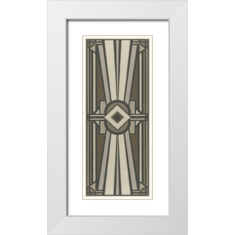 Neutral Deco Panel II White Modern Wood Framed Art Print with Double Matting by Vess, June Erica