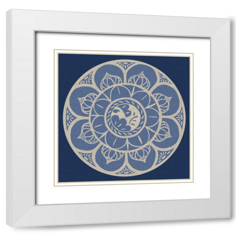 Indigo Earthenware I White Modern Wood Framed Art Print with Double Matting by Zarris, Chariklia