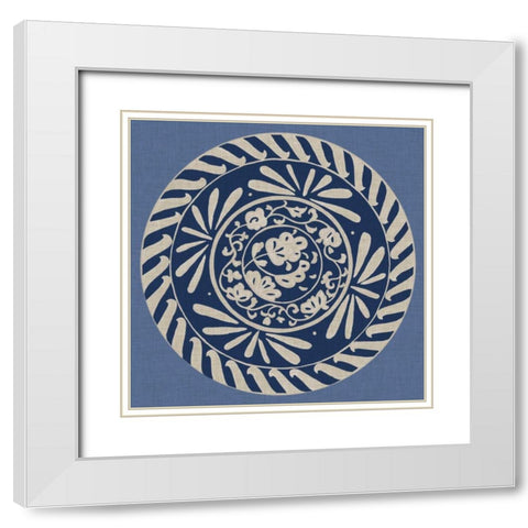 UA CH Indigo Earthenware II White Modern Wood Framed Art Print with Double Matting by Zarris, Chariklia