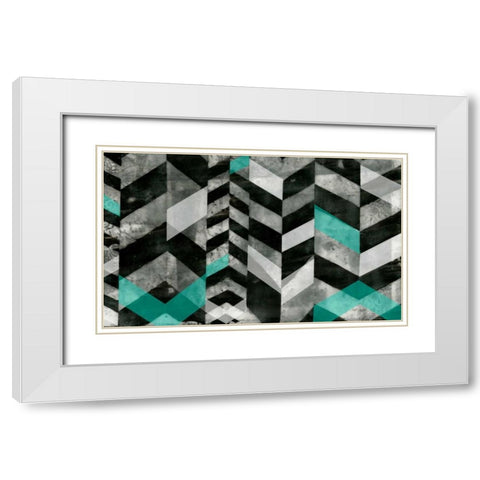 Chevron Exclusion I White Modern Wood Framed Art Print with Double Matting by Goldberger, Jennifer