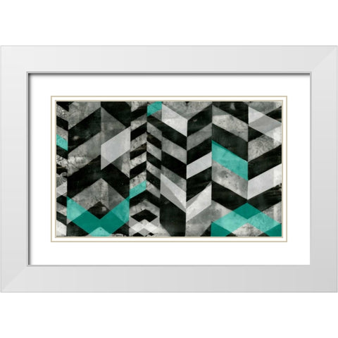 Chevron Exclusion I White Modern Wood Framed Art Print with Double Matting by Goldberger, Jennifer