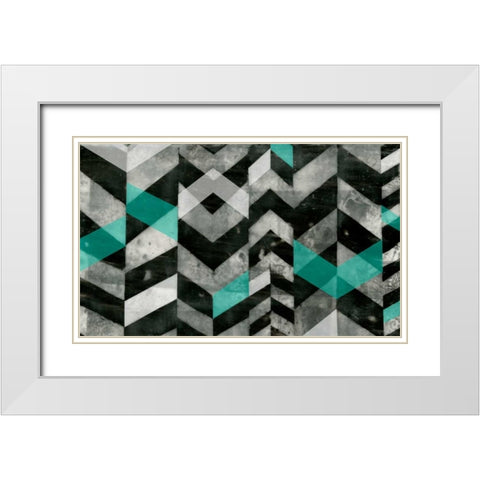 Chevron Exclusion II White Modern Wood Framed Art Print with Double Matting by Goldberger, Jennifer