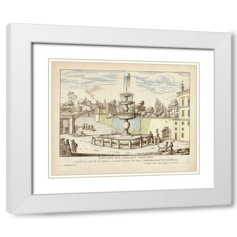 Fountains of Rome III White Modern Wood Framed Art Print with Double Matting by Vision Studio