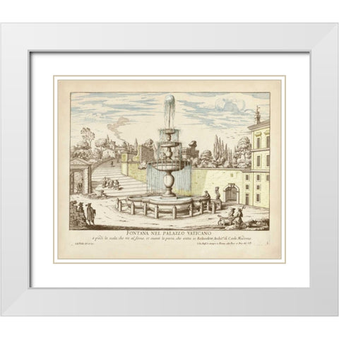 Fountains of Rome III White Modern Wood Framed Art Print with Double Matting by Vision Studio
