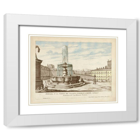 Fountains of Rome V White Modern Wood Framed Art Print with Double Matting by Vision Studio