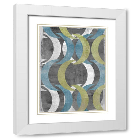 Geometric Repeat II White Modern Wood Framed Art Print with Double Matting by Goldberger, Jennifer