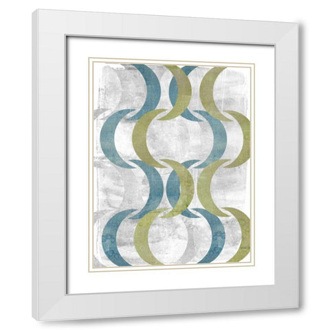 Geometric Repeat III White Modern Wood Framed Art Print with Double Matting by Goldberger, Jennifer