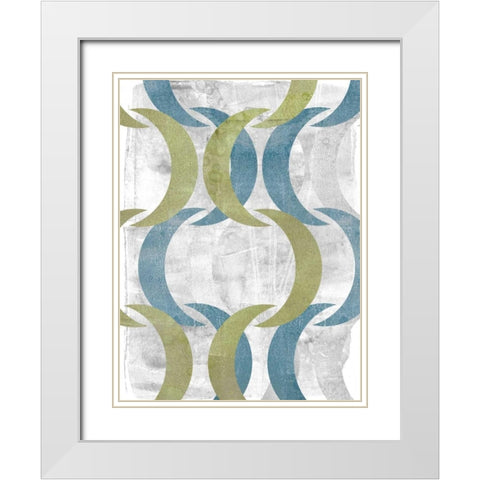 Geometric Repeat IV White Modern Wood Framed Art Print with Double Matting by Goldberger, Jennifer