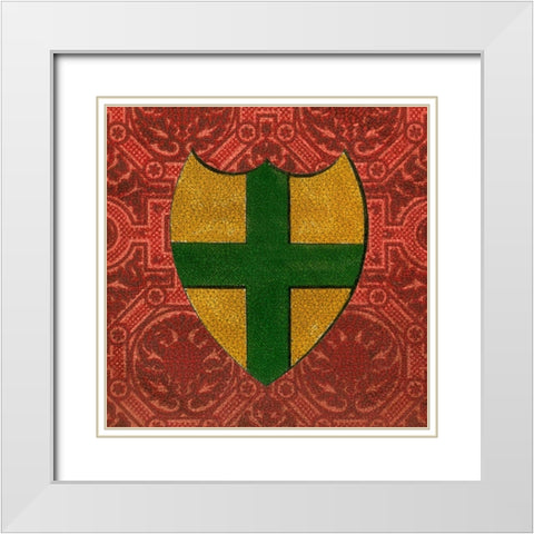 Noble Crest I White Modern Wood Framed Art Print with Double Matting by Vision Studio