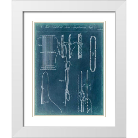 Nautical Detail Blueprint III White Modern Wood Framed Art Print with Double Matting by Vision Studio