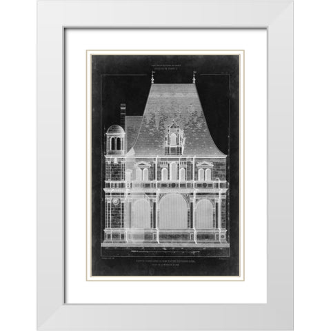 Graphic Facade II White Modern Wood Framed Art Print with Double Matting by Vision Studio