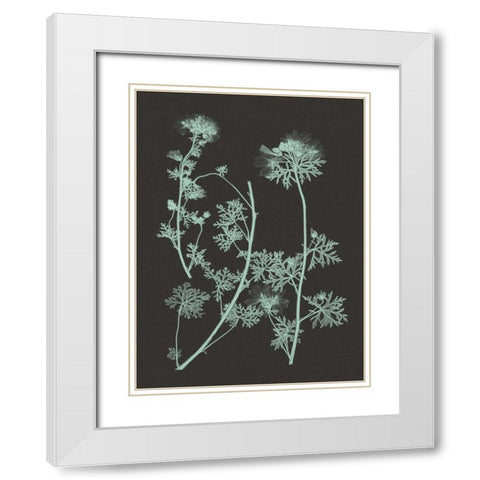 Mint and Charcoal Nature Study IV White Modern Wood Framed Art Print with Double Matting by Vision Studio