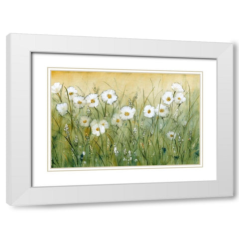 Daisy Spring II White Modern Wood Framed Art Print with Double Matting by OToole, Tim