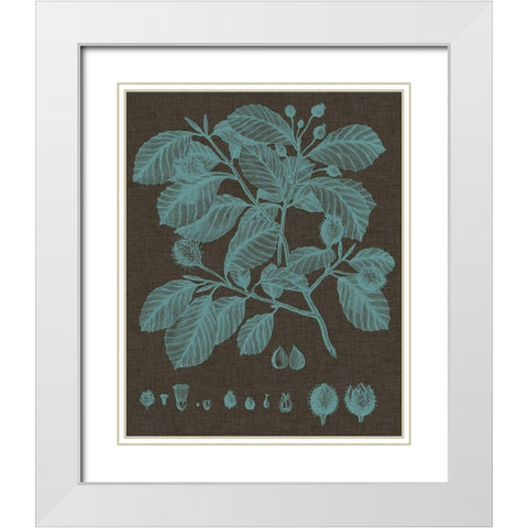 Shimmering Leaves III White Modern Wood Framed Art Print with Double Matting by Vision Studio