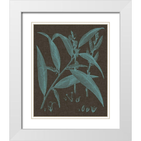 Shimmering Leaves IV White Modern Wood Framed Art Print with Double Matting by Vision Studio