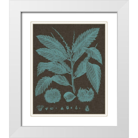 Shimmering Leaves V White Modern Wood Framed Art Print with Double Matting by Vision Studio