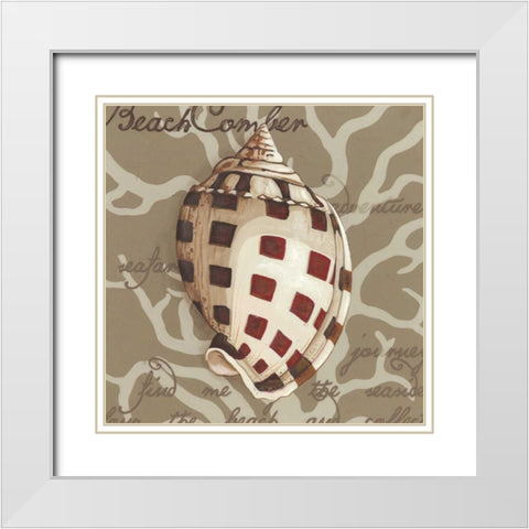 Seaside Sonnet I White Modern Wood Framed Art Print with Double Matting by Vess, June Erica