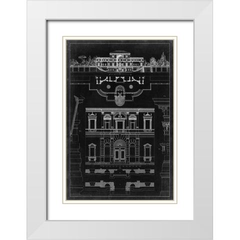 Graphic Architecture III White Modern Wood Framed Art Print with Double Matting by Vision Studio