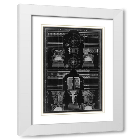Graphic Architecture V White Modern Wood Framed Art Print with Double Matting by Vision Studio