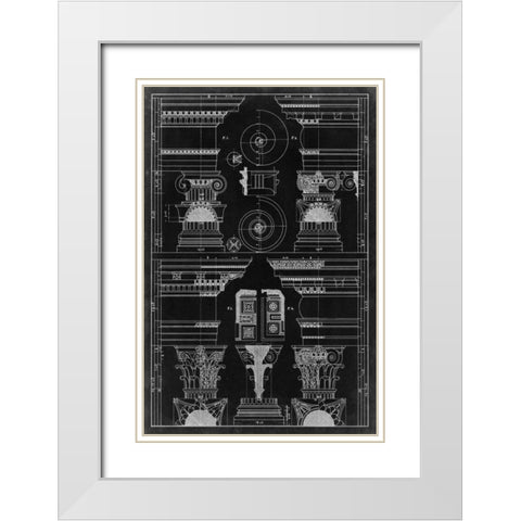 Graphic Architecture V White Modern Wood Framed Art Print with Double Matting by Vision Studio