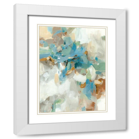 Clementine Leaves White Modern Wood Framed Art Print with Double Matting by Long, Christina