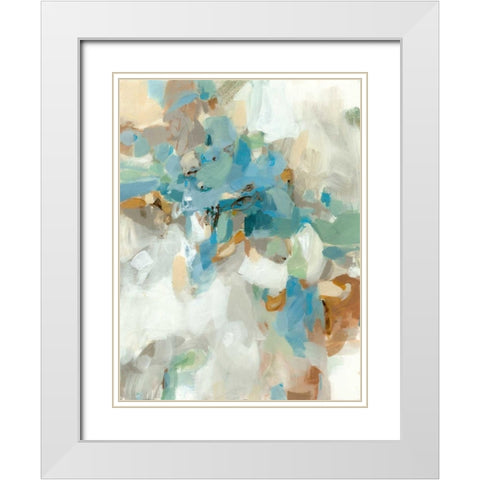 Clementine Leaves White Modern Wood Framed Art Print with Double Matting by Long, Christina
