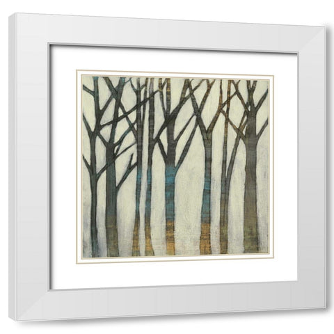 Birch Line I White Modern Wood Framed Art Print with Double Matting by Goldberger, Jennifer