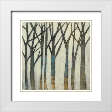 Birch Line I White Modern Wood Framed Art Print with Double Matting by Goldberger, Jennifer