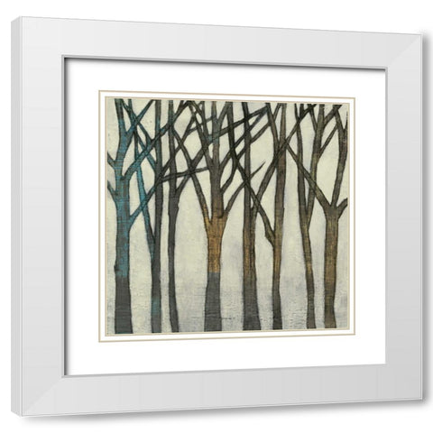 Birch Line II White Modern Wood Framed Art Print with Double Matting by Goldberger, Jennifer